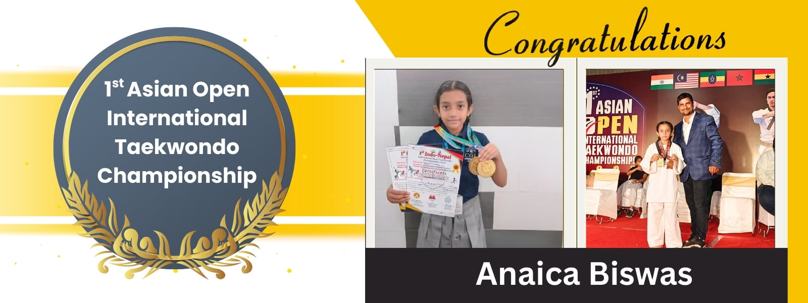 1st Asian open International Taekwondo Championship - CGR International School - Best School in Madhapur / Hyderabad