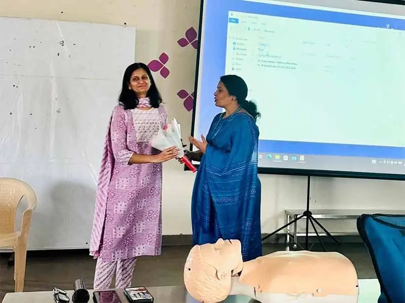 Basic Life Support & First Aid Session for Staff Members 2023 - CGR International School - Top School in Madhapur / Hyderabad